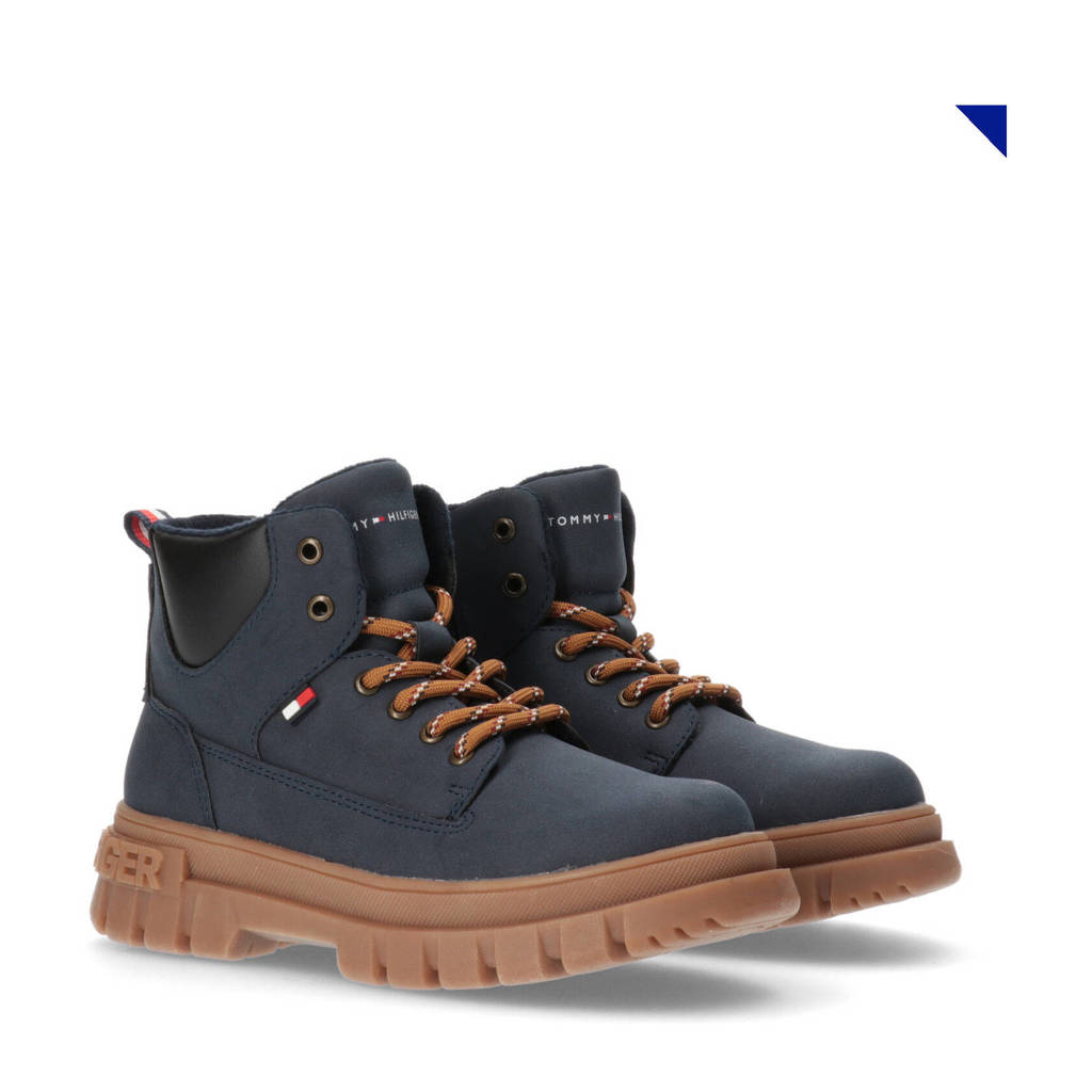 Tommy Hilfiger veterboots donkerblauw