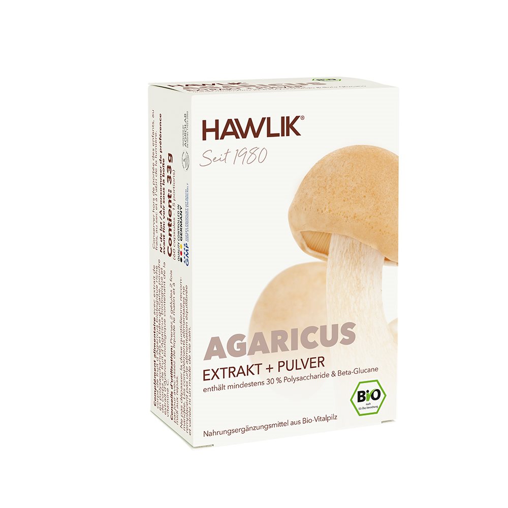 HAWLIK Agaricus Extrakt + Pulver<br>60 Stück, Kapsel