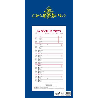 Quo Vadis Skytos - Calendrier bloc mensuel - 16 x 33,5 cm - disponible dans différentes couleurs