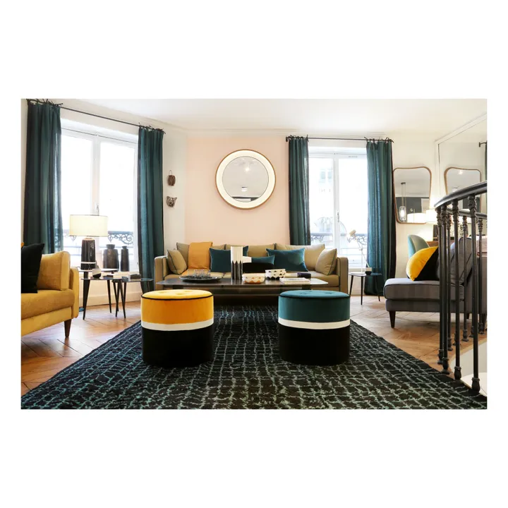 Maison Sarah Lavoine Pouf Léo en velours | Ocre