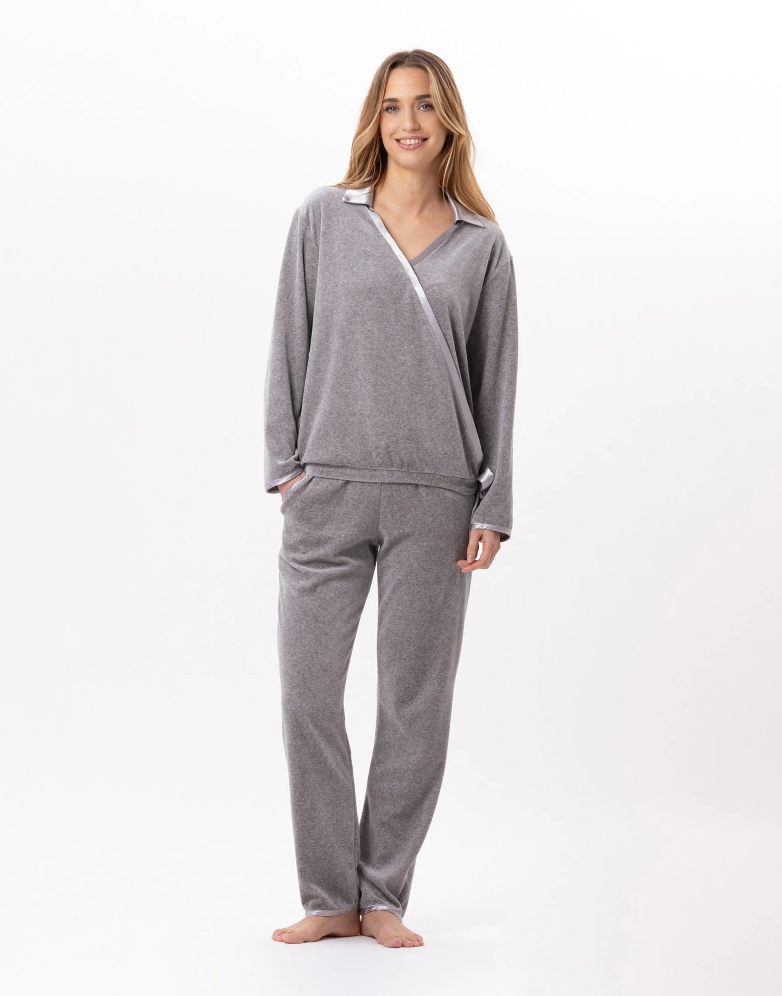VELVET 880 - Pantalon en velours | Gris