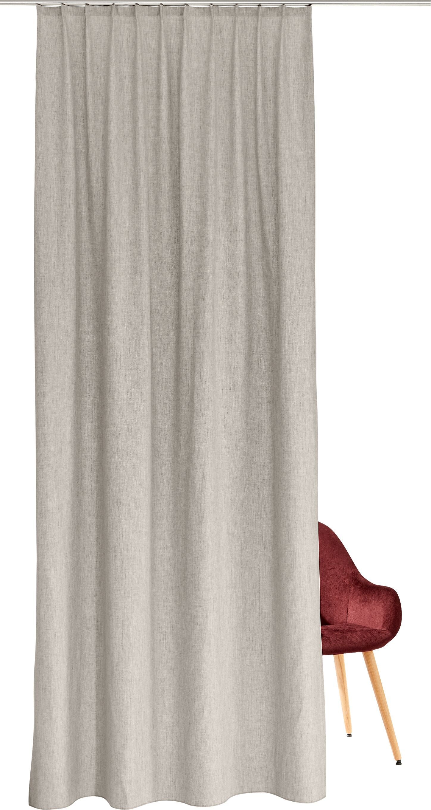 GREGORIO Fertigvorhang blickdicht - Grau / B: 150.0 cm x H: 270.0 cm