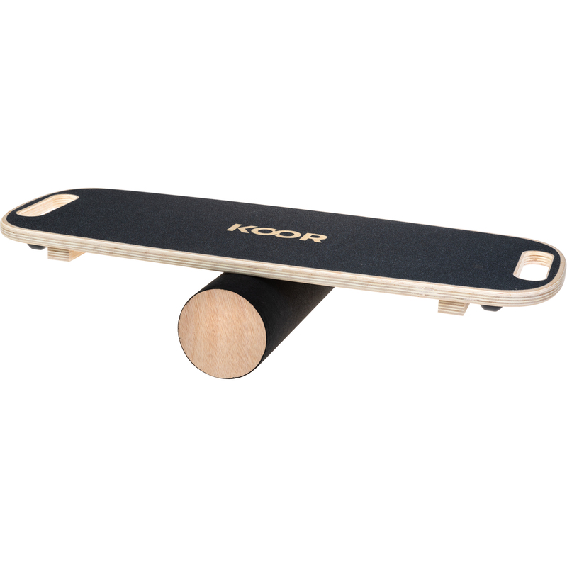 KOOR Balanceboard mit Rollen, schwarz/braun