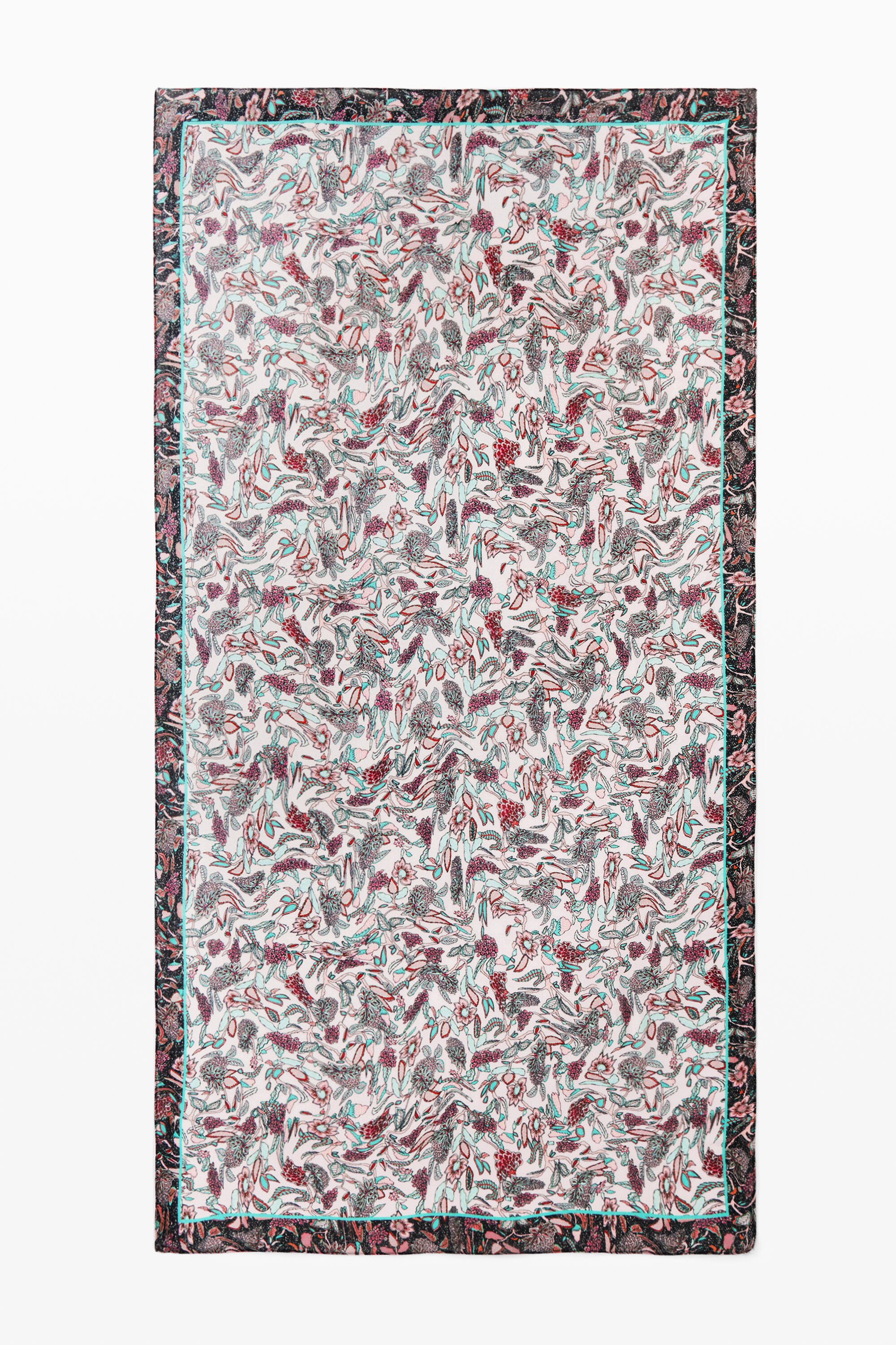 Foulard retangular flores