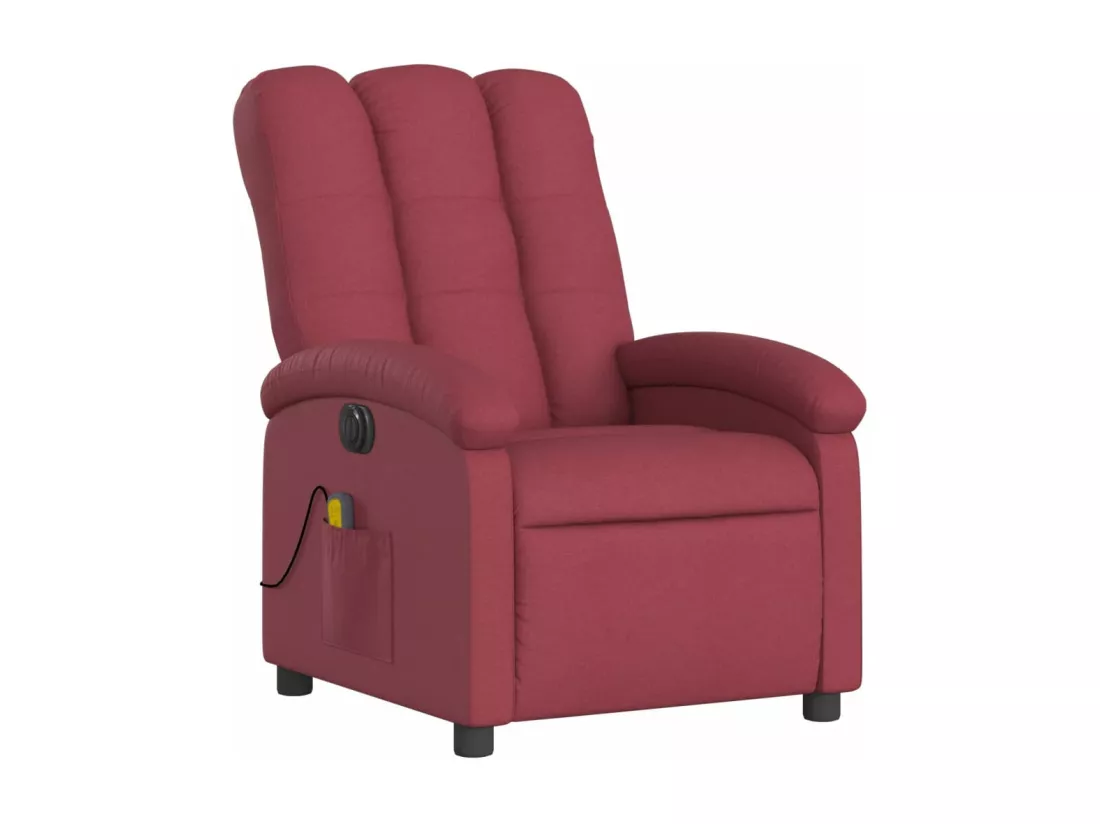 Fauteuil massant inclinable électrique Rouge bordeaux Tissu