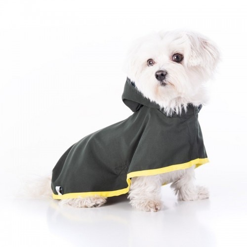 Capa de chuva Groc Groc para cães, cor verde escuro.