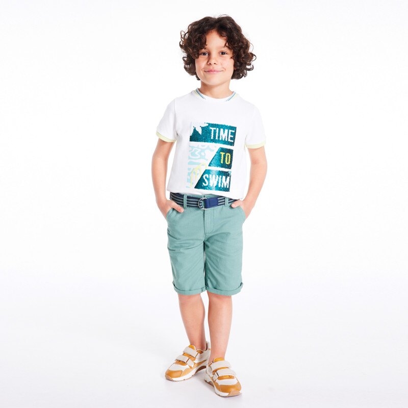 T-shirt maille piquée course auto blanc bébé garçon Blanc