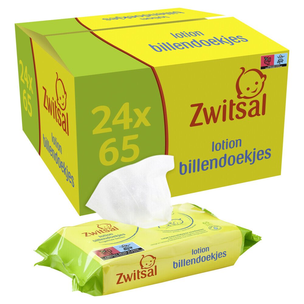 Zwitsal Billendoekjes Lotion Voordeelverpakking24x65= 1560 stuks