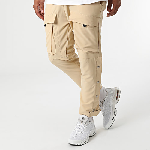 Ensemble Tee Shirt Pantalon Cargo F22-907T Beige Blanc