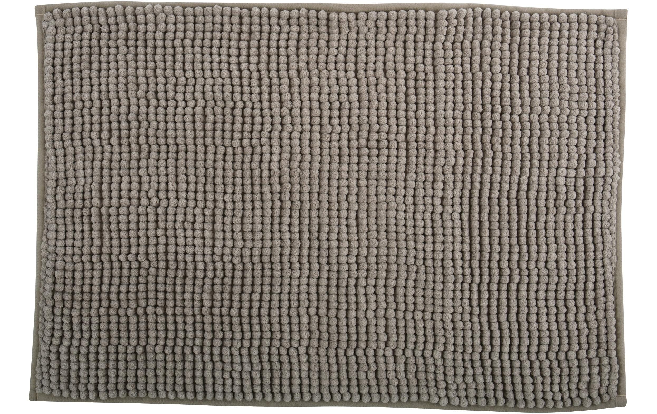 Badteppich Chenille 60 x 90 cm, TaupeBadematte mit rutschfester Unterseite
