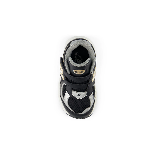 New Balance Litte Kids' 2002 Hook & Loop Sneakers, Black, 25