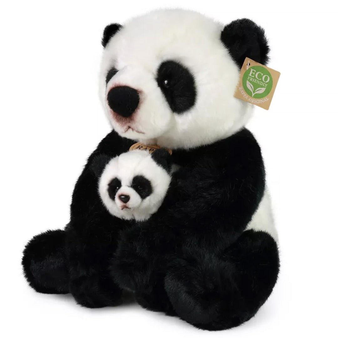 Rappa knuffelpanda met baby - 27 cm
