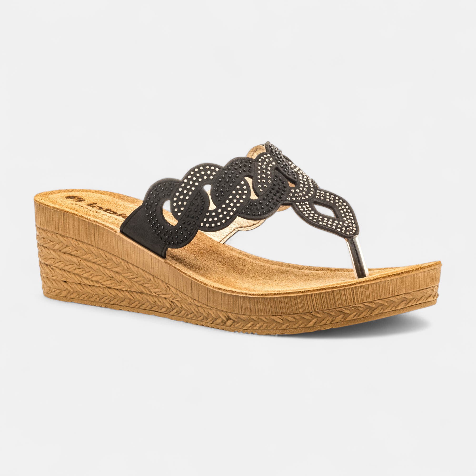 Mules à talon compensé Femme noir