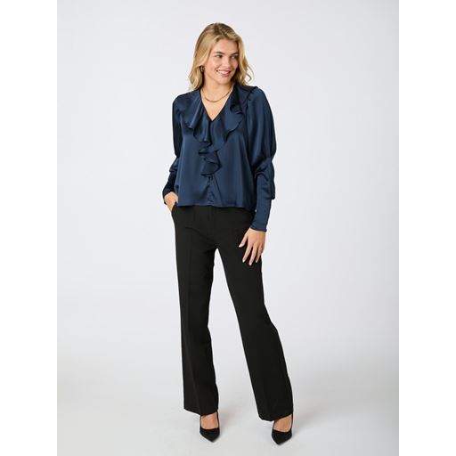 Neo Noir Sandie Sateen Bluse, Navy, 42