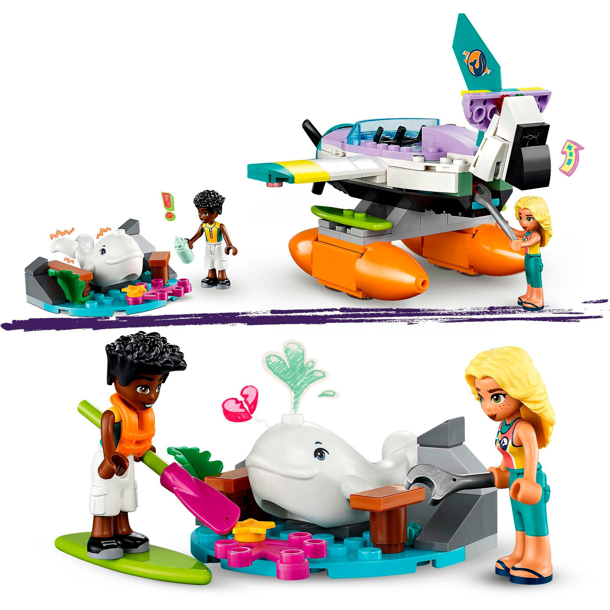 LEGO Konstruktionsspielzeug Friends Seerettungsflugzeug
