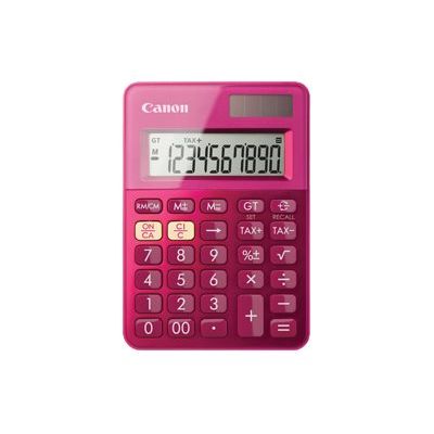 Calculatrice de bureau Canon LS-100K - 10 chiffres - alimentation batterie et solaire - rose