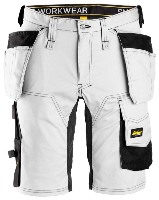 Snickers AllroundWork 6141 Stretch - Korte werkbroek - Wit - 62