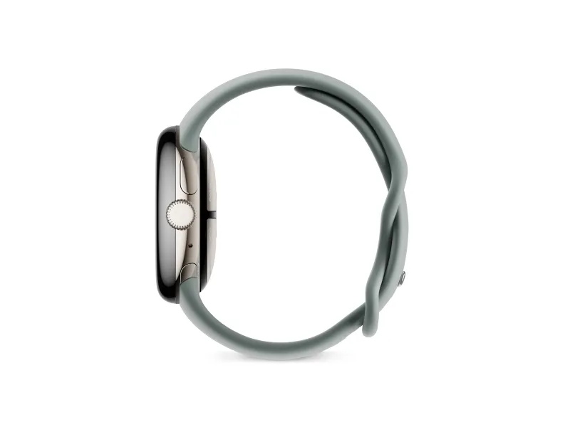 Google Pixel Watch 2 - Champagne-guldaluminium - smart ur med aktivt bånd - fluoroelastomer - nøddebrun - båndstørrelse: S/L - 32 GB - Bluetooth, Wi-Fi, NFC, LTE - 4G - 31 g