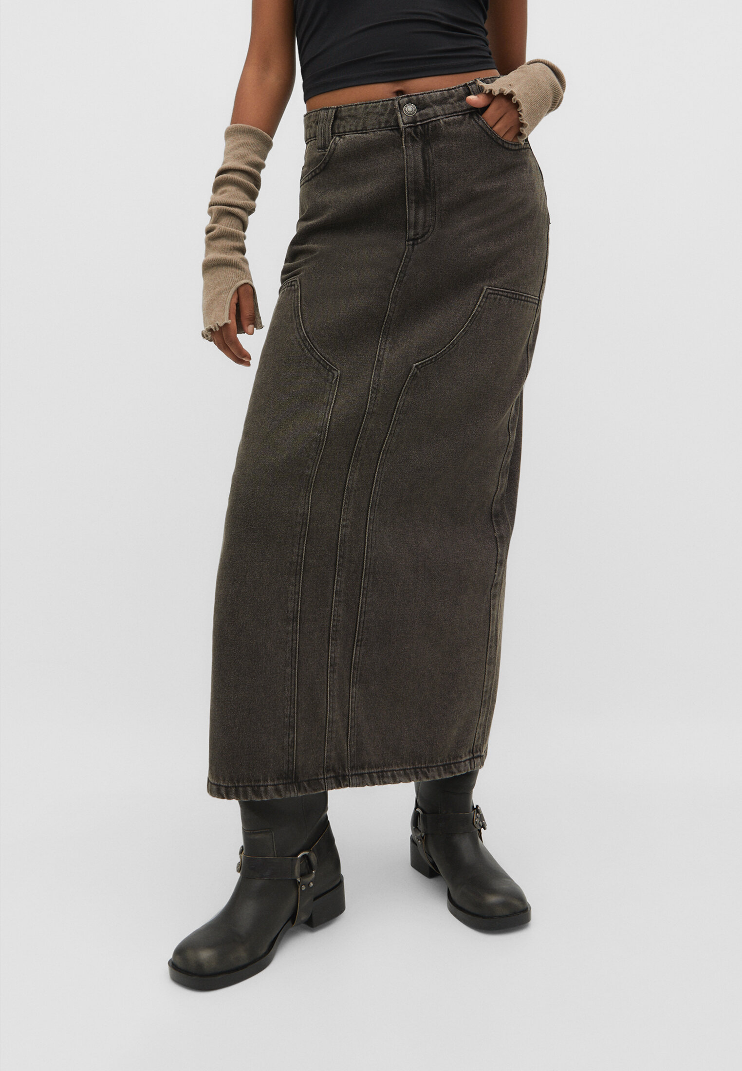 Saia longa de jeans
