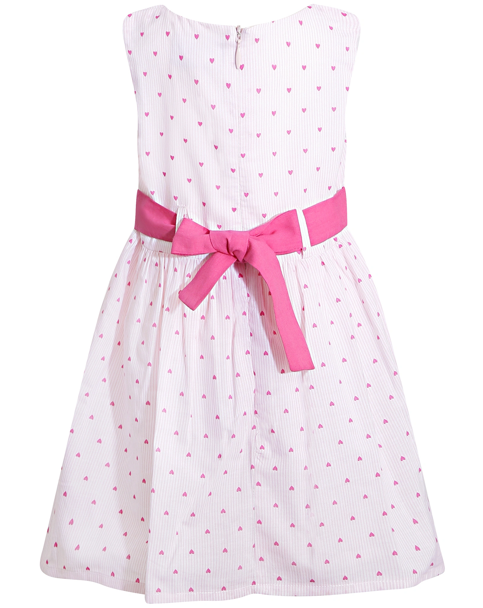 Kleid LITTLE HEARTS AOP ärmellos in fuchsia