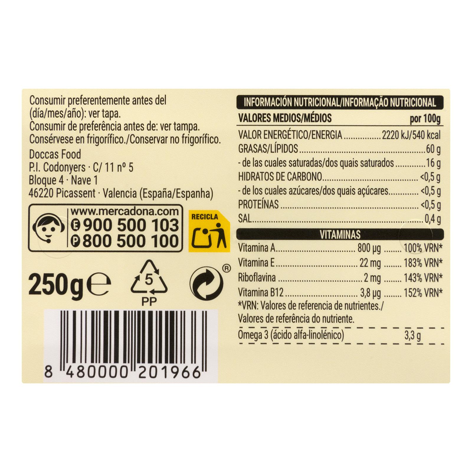 Margarine 100% végétale Hacendado