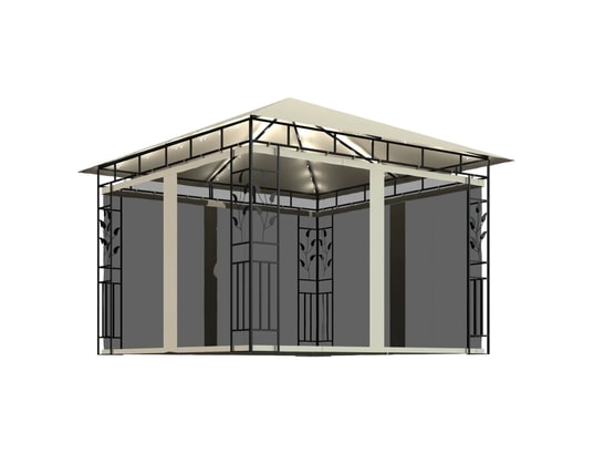 VIDAXL - Tonnelle avec moustiquaire et lumières 3x3x2,73m crème 180 g...