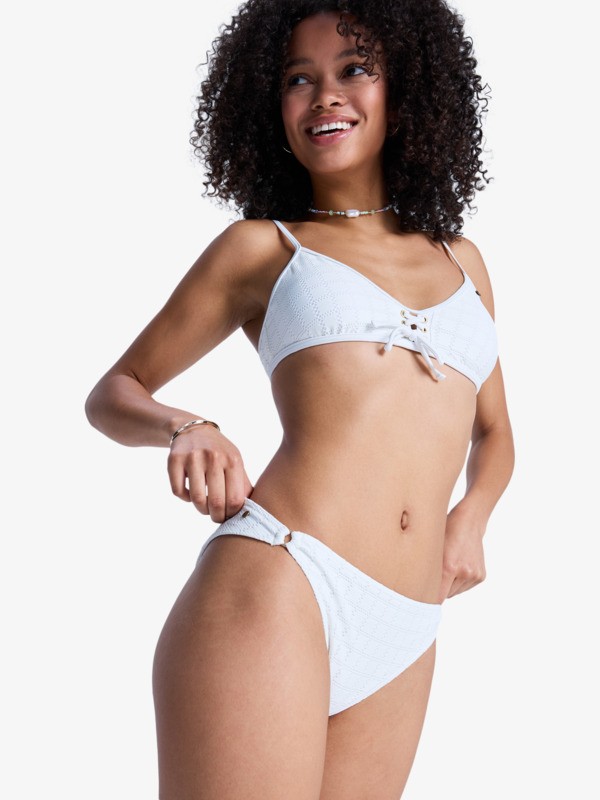 Roxy Island Cheeky Bas de bikini culotte brésilienne Blanc Femme