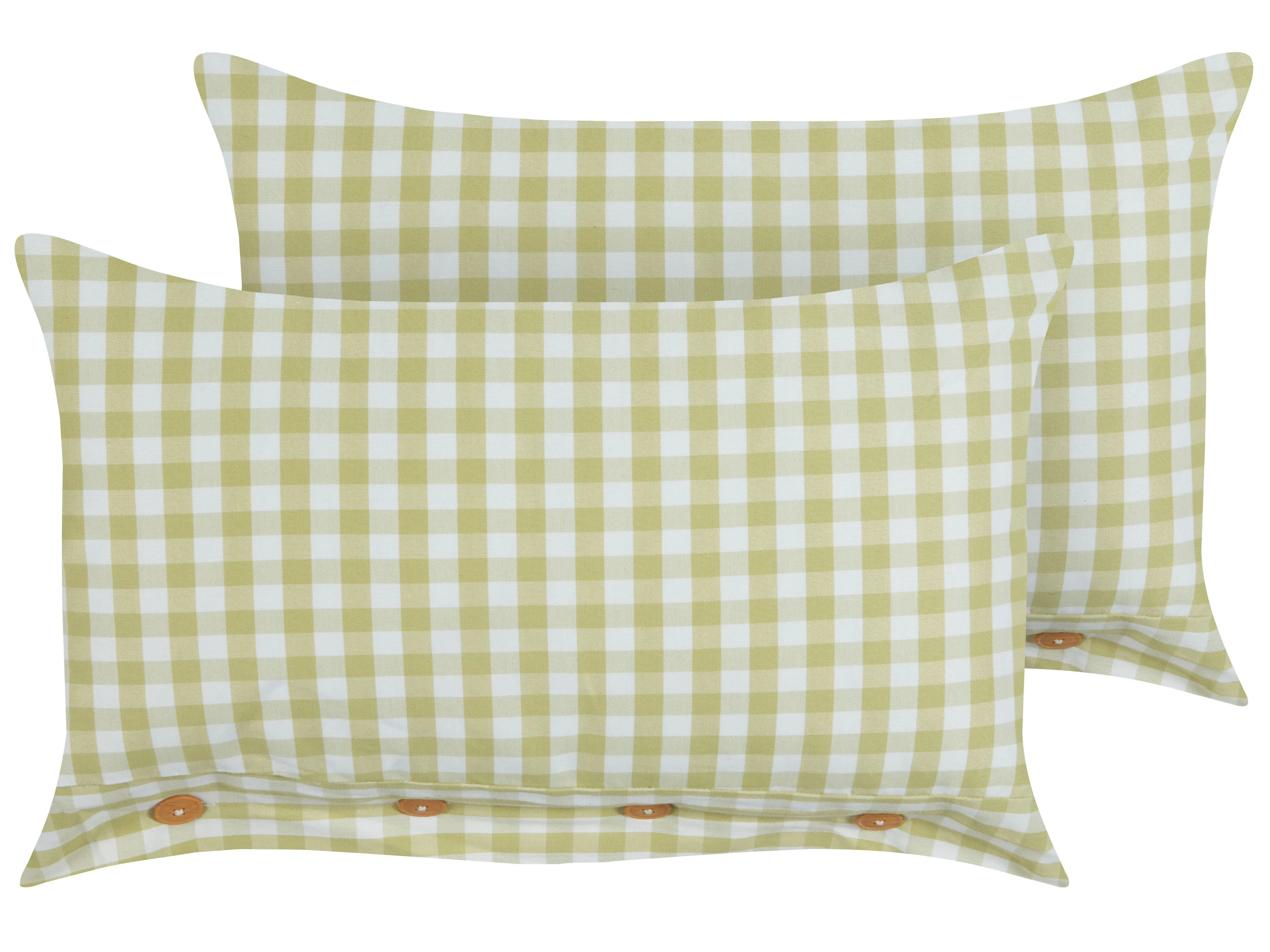 Set van 2 sierkussens TALYA 40 x 60 cm Olijfgroen geblokt patroon