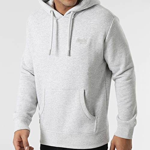 Sweat Capuche Vintage Logo Embroidery M2011951A Gris Clair Chiné