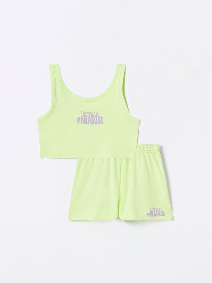 Conjunto top e shorts - Lima Claro