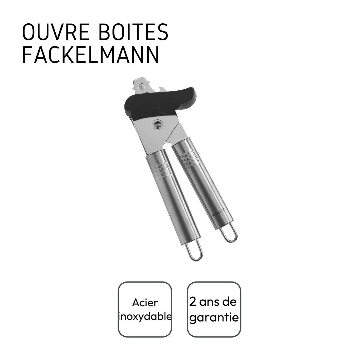 Ouvre boîte manuel inox Ovale Fackelmann