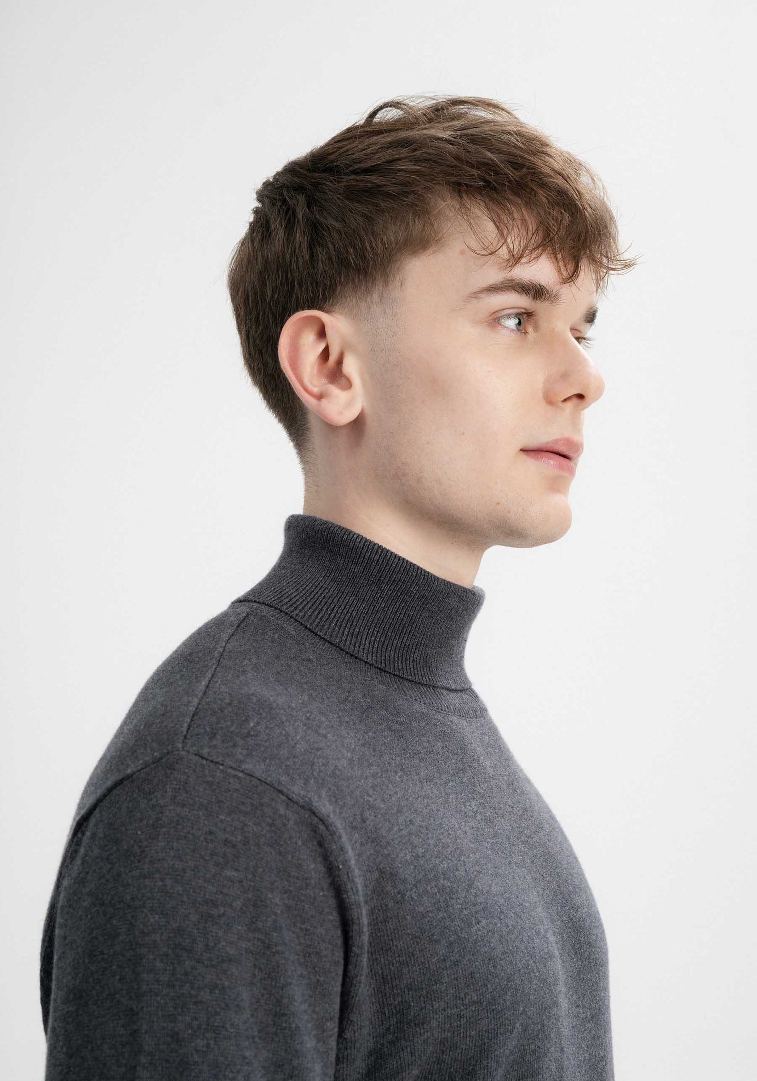 Mela Feinstrick Rollkragenpullover Kanja Anthrazit Melange