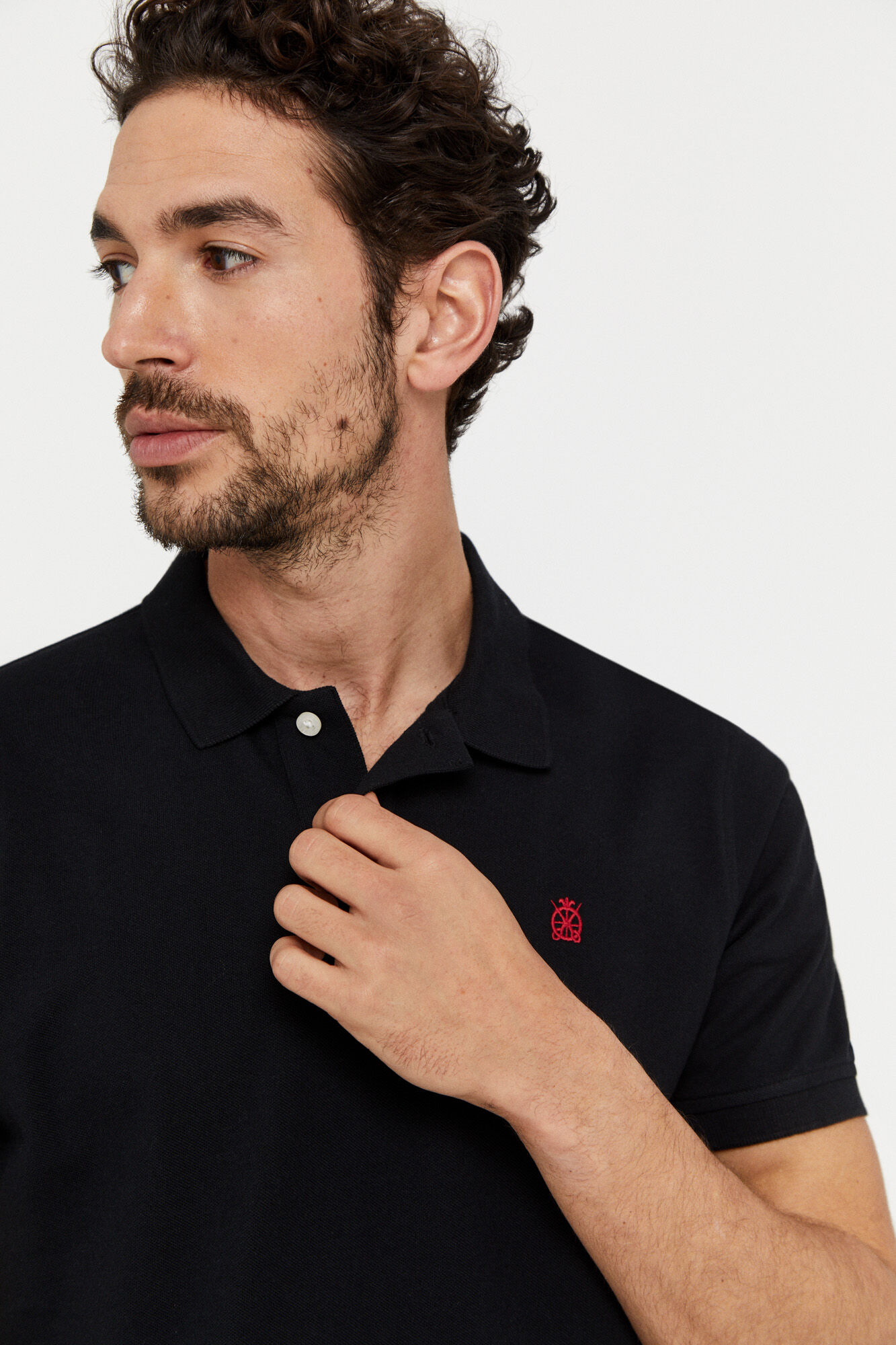 Polo piqué logo - Preto