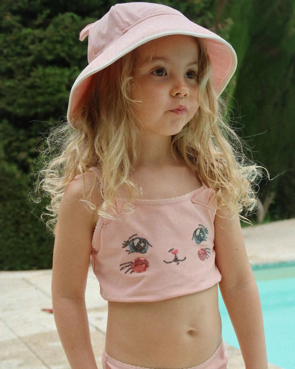 Badehatt m/ Stor Brem & Katteører – UPF 40+ | Kitty Swim Hat