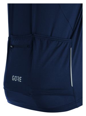 Maillot Manches Courtes Gore Wear C5 Bleu foncé/Blanc