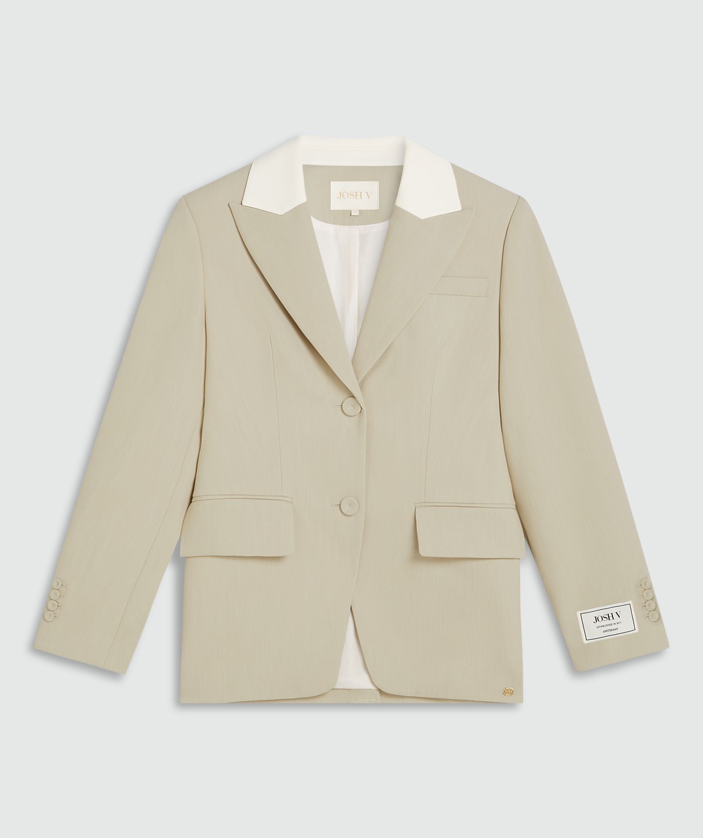 JV-NILA fitted blazer - ecru melange