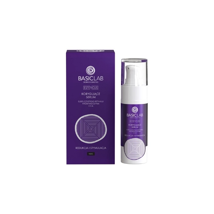 BasicLab Esteticus Korrekturserum mit Retinal 0,05 % für die Nacht, 30 ml