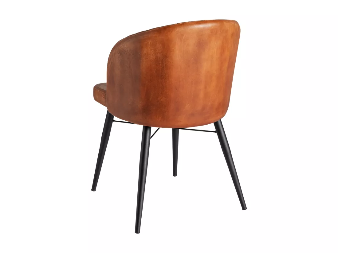 Chaise en peau marron en 50x51x76 cm