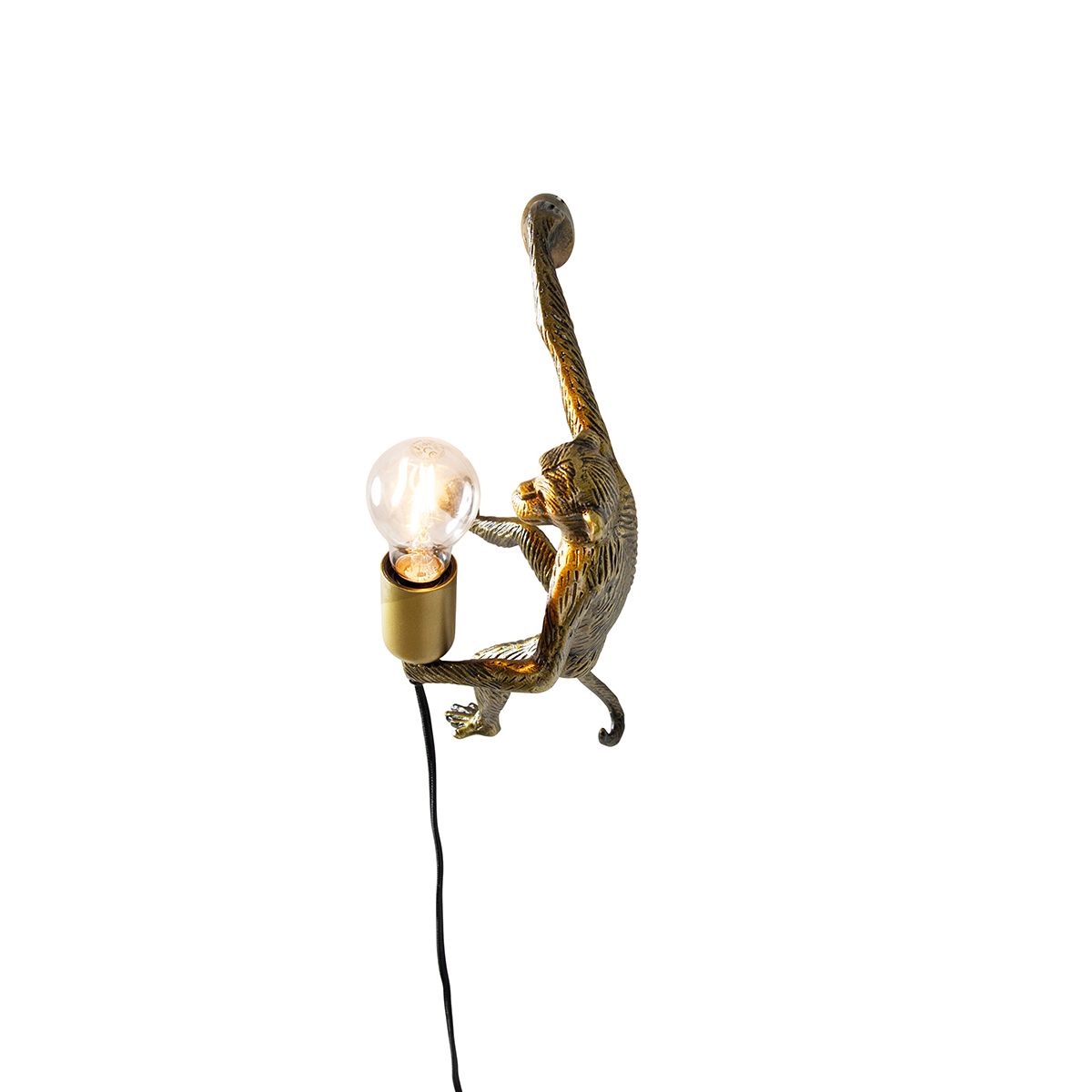 Klassieke wandlamp goud - Animal Monkey