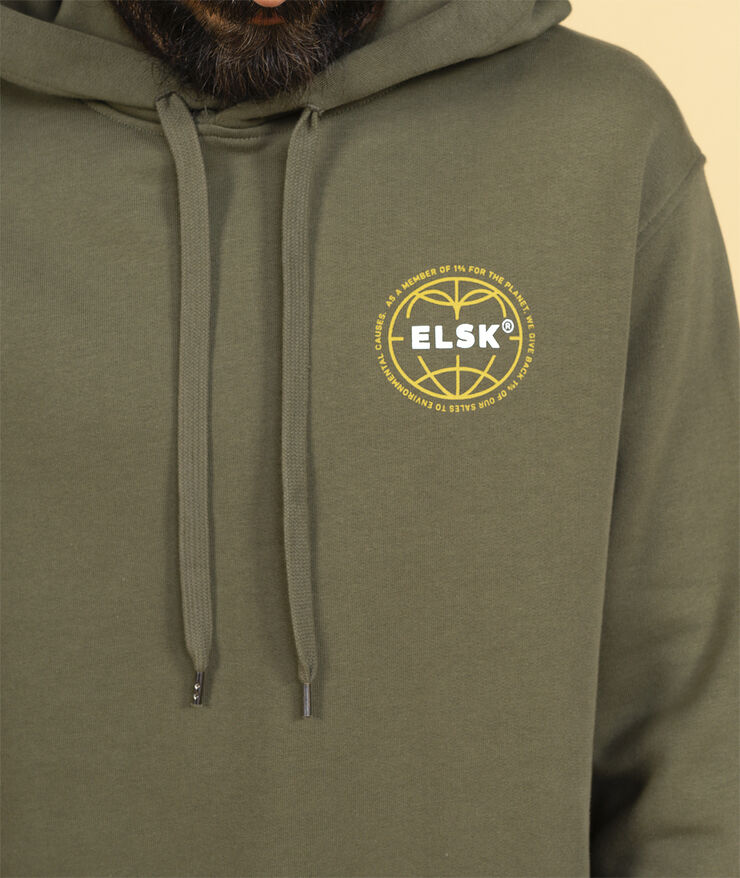 ELSK STATEMENT GLOBE CH MEN'S HOODIE 214 ivy green