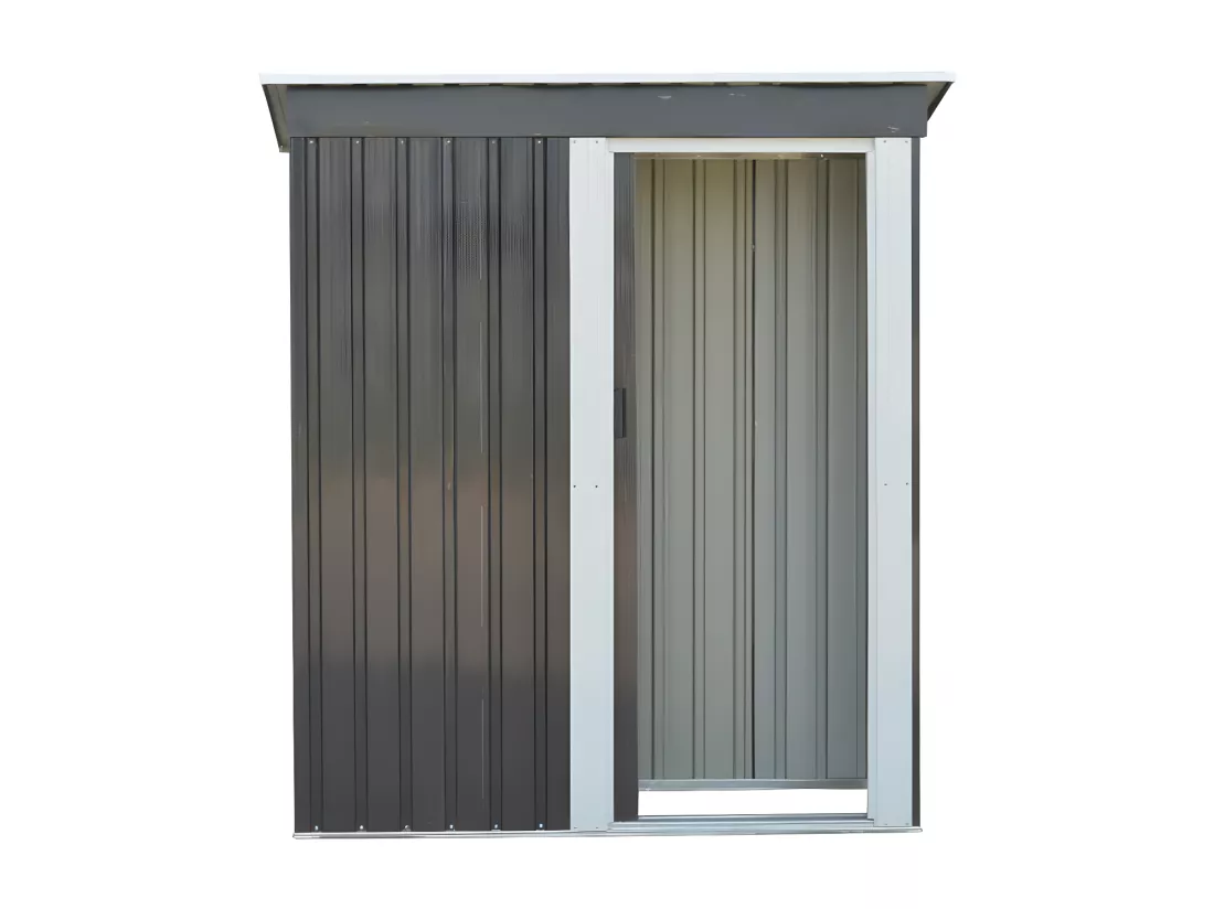 Abri de jardin métal en acier galvanisé gris 1,39 m² BIRON