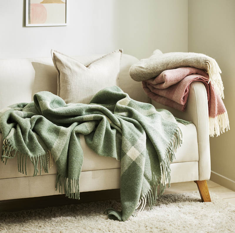 Zoe ullpledd 130x170 beige