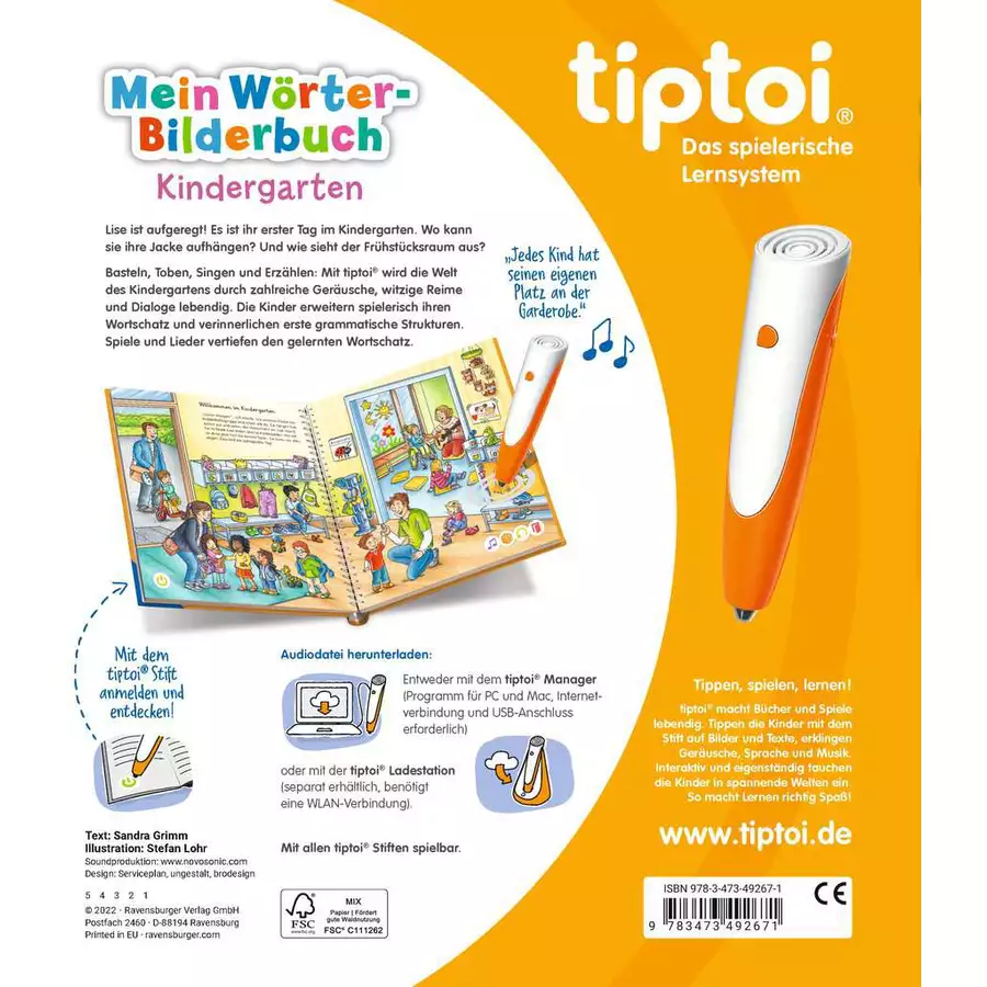 Ravensburger tiptoi® Mein Wörter-Bilderbuch Kindergarten