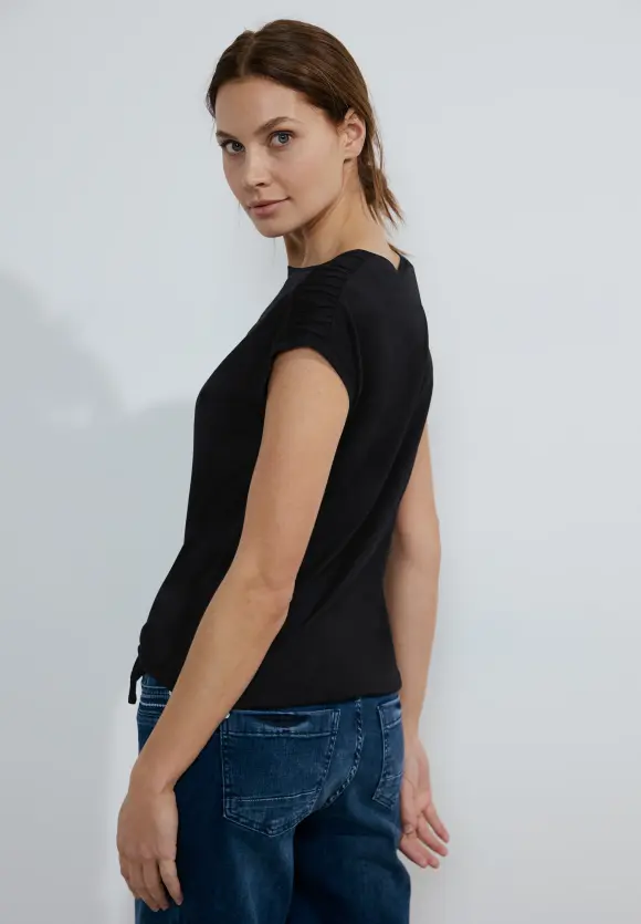 T-Shirt mit Knotendetail - Black
