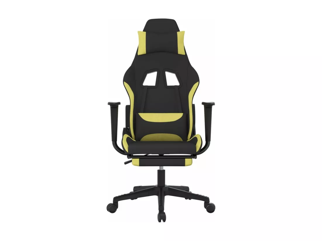 Chaise de jeu de massage avec repose-pied Noir et vert clair