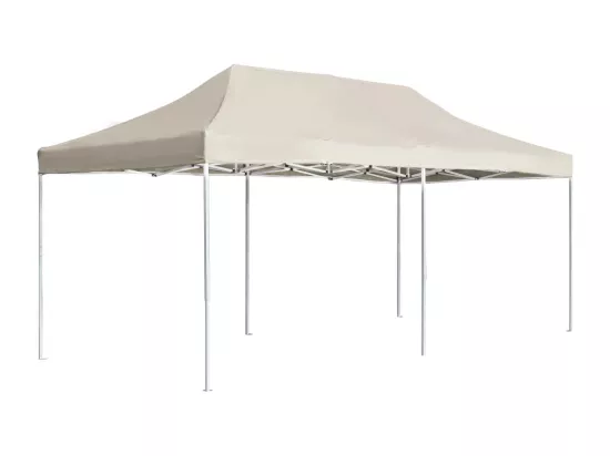 Tente de réception pliable Aluminium 6 x 3 m Crème