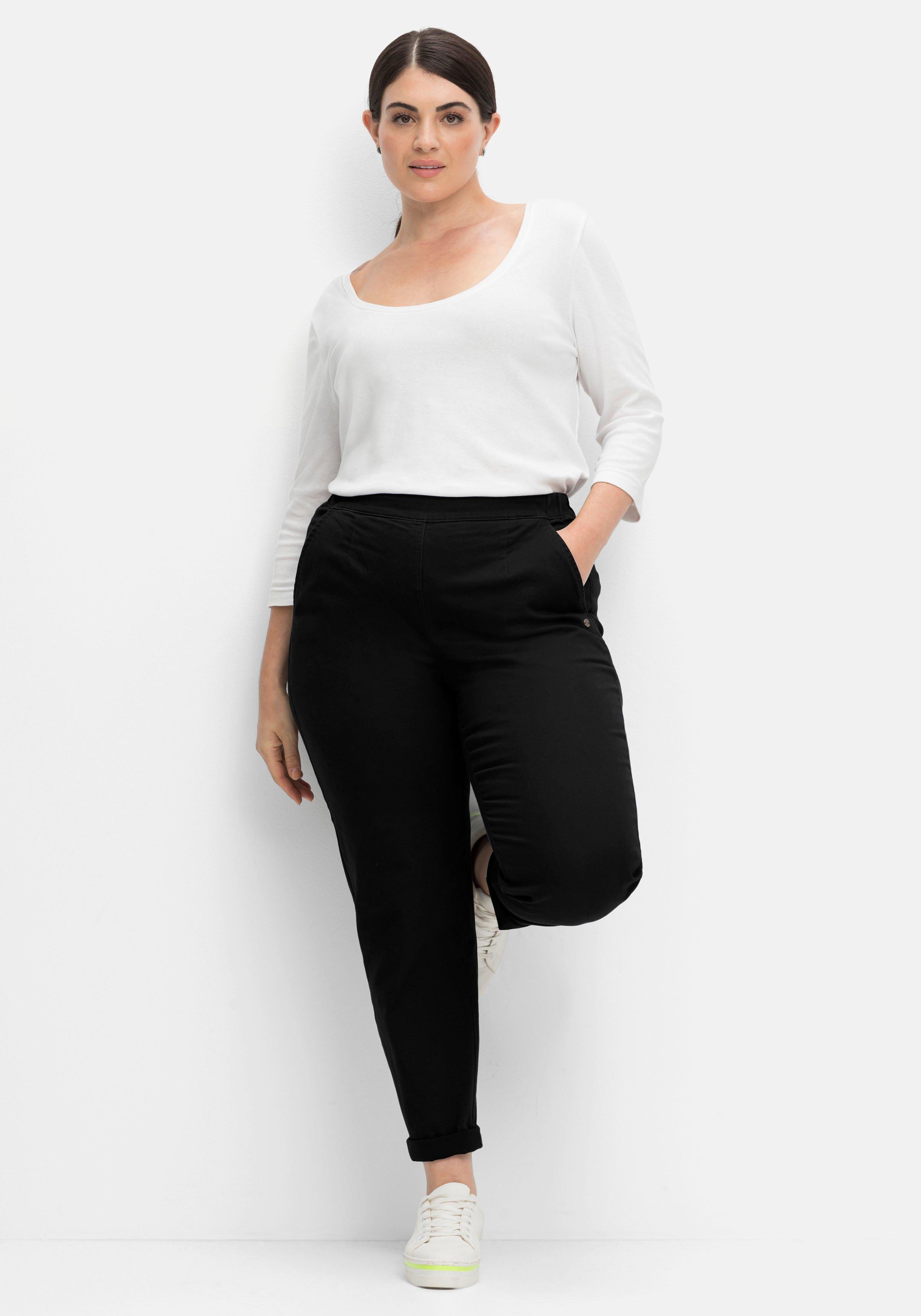 Chinohose mit Schlupfbund, aus weichem Twill