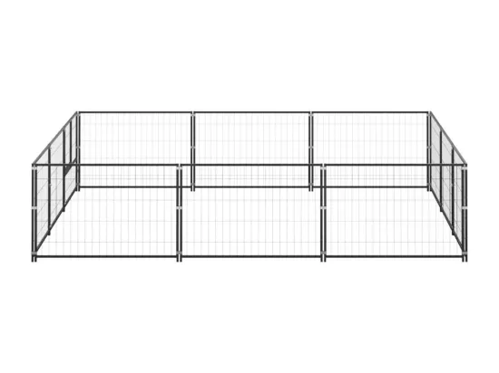 Chenil extérieur cage enclos noire 300 x 300 x 70 cm 02_0000563