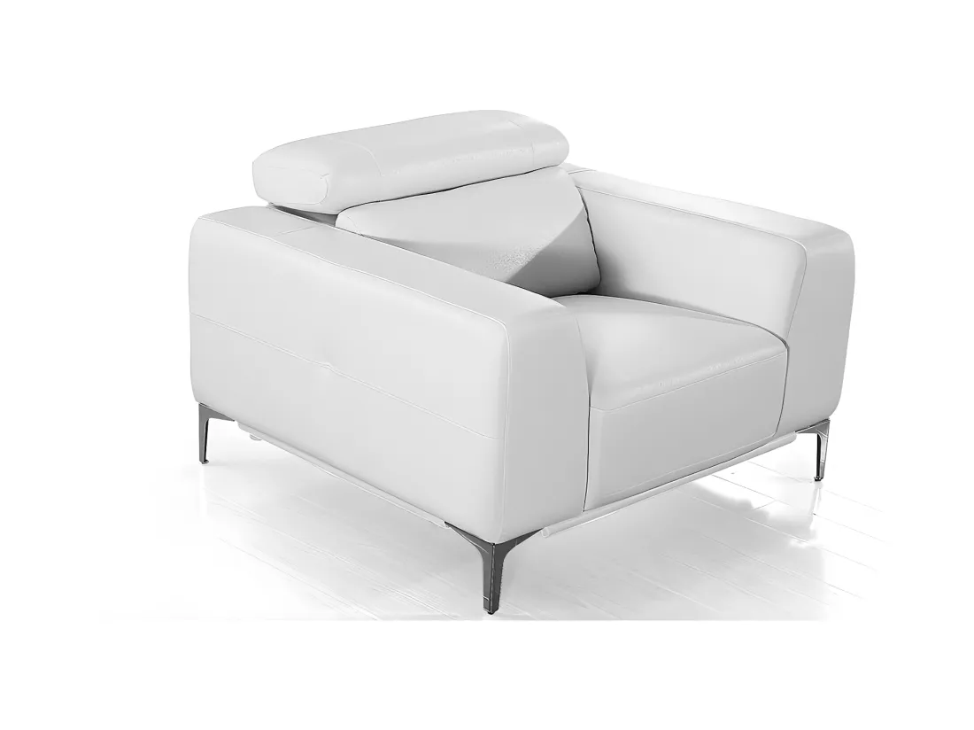 Fauteuil cuir Design NORA Blanc
