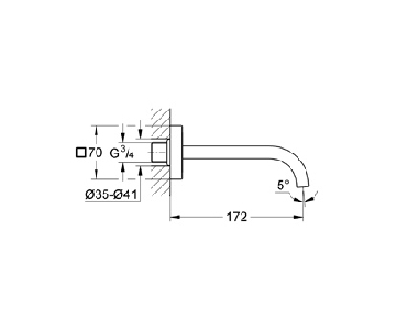 Grohe Allure baduitloop 3/4